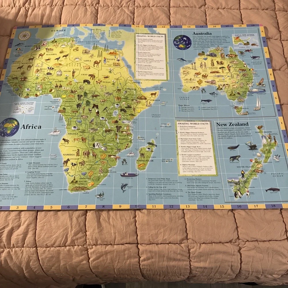 Vtg Y2K 2000 My Big Book of Our Amazing World Board Book Educational Geography
